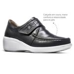 Sapato Feminino Confortável com Velcro Preto Levecomfort 