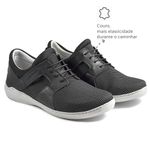 Sapatênis Leve e Macio Couro Preto Ligth Levecomfort 