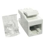 Tomada Keystone Emenda Rede | RJ45 Femea | Categoria CAT5/CAT6 - Branca 