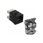 Tomada Keystone Emenda Rede | RJ45 Femea | Categoria CAT5/CAT6 - Preta