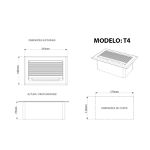Caixa de Mesa POP 4 Tomadas + 4 Furações para Kystone T4 10103 Grafite