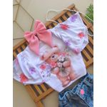 Cropped Urso - Rosa