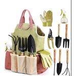 Kit completo de ferramentas de jardim com bolsa e luvas