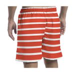 SHORT FORTHEM Listrado Laranja e Branco 0110