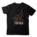 Camiseta Preta Forthem Wolf Lobo Viking