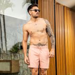 Short Masculino Forthem Linho Básico Rose