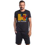 T-shirt Camiseta WOLF MUSIC TELEVISION