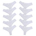 Kit 10 Calcinhas Fio Duplo Algodão 0009 - Branco