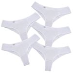Kit 5 Calcinhas Fio Duplo Algodão 0009 - Branco