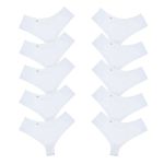 Kit 10 Calcinhas Fio Duplo Cós Alto 0008 - BRANCO