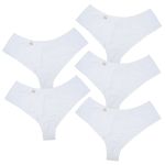 Kit 5 Calcinhas Fio Duplo Cós Alto 0008 - BRANCO