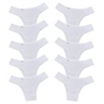Kit 10 Calcinhas em Algodão Lateral Tecido Duplo 0010 - BRANCO
