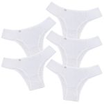 Kit 5 Calcinhas em Algodão Lateral Tecido Duplo 0010 - BRANCO