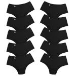 Kit 10 Tangas Cós Alto Algodão 0029 - PRETO