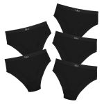 Kit 5 Calcinhas Tangão Cós Alto Algodão 0037 - PRETO
