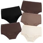 Kit 5 Calcinhas Calçola Cintura Alta 0059 - Cores Variadas