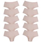 Kit 10 Tanga Cós Alto Microfibra 0829 - NUDE