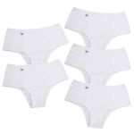Kit 5 Tanga Cós Alto Microfibra 0829 - BRANCO
