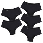 Kit 5 Tanga Cós Alto Microfibra 0829 - PRETO