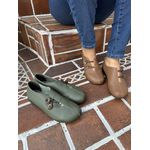 SAPATILHA BOTÃO ELASTICO EM COURO FLOATER COR CAMEL COD.643163