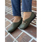 SAPATILHA BOTÃO ELASTICO EM COURO FLOATER COR MENTA COD.643163