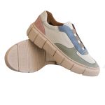 Tênis Slip on Feminino Paris em Couro legítimo colorido ajuste com elástico e sola tratorada REF: PAR-COLORS