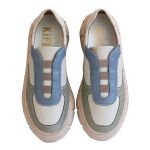 Tênis Slip on Feminino Paris em Couro legítimo colorido ajuste com elástico e sola tratorada REF: PAR-COLORS