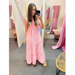 Vestido Alça Listras vermelho