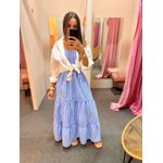 Vestido Alça Listras Azul
