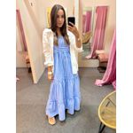 Vestido Alça Listras Azul