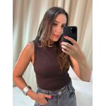 Cropped Regata Canelado Café