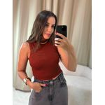 Cropped Regata Canelado Terra Cota