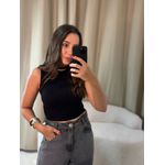 Cropped Regata Canelado Preto