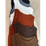 Cropped Regata Canelado Cinza