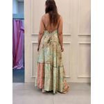 Vestido Maldivas Verde Água c/Rosa