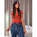 Blusa Manguinha Poliamida Terra Cota