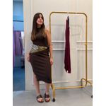 Vestido Canelado Regata Marrom