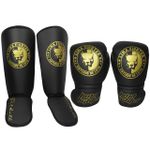 Caneleira Muay Thai e Luva de Boxe Pitt Bull Lima Fighter Carbon