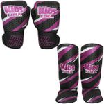 Caneleira Muay Thai e Luva de Boxe Pitt Bull Lima Fighter Kids