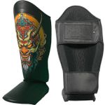 Protetor de Canela Muay Thai 30 mm Couro Legitimo