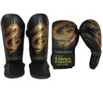 Caneleira Muay Thai e Luva de Boxe Pitt Bull Lima Fighter Dragon