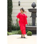 Vestido Naira Seda Italiana Vermelho Morango