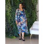 Kaftan Marta Seda Italiana Azul Marinho