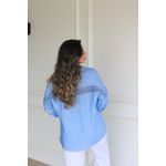 Camisa Safira Linho Italiano Azul Hortênsia