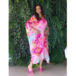 Kaftan Marta Seda Italiana Rosa Chiclete