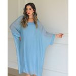 Kaftan Patrícia Seda Italiana Azul Jeans