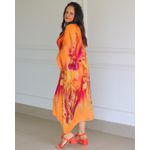 Kaftan Raquel Seda Italiana Laranja