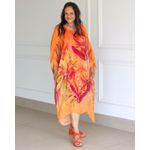 Kaftan Raquel Seda Italiana Laranja