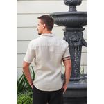 Camisa Masculina Davi Linho Italiano Caqui