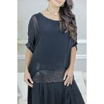 CONJUNTO AMOR PERFEITO PRETO SEDA ITALIANA 